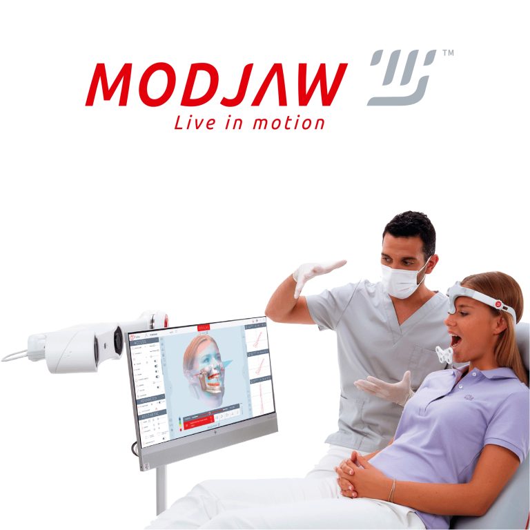 MODJAW™ Tech in Motion™ est un dispositif médical tout-en-un qui permet de visualiser et d’enregistrer les mouvements du patient en temps réel au fauteuil.